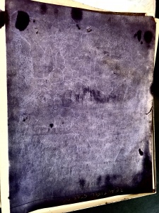 Remnants of an image on a sheet with. The