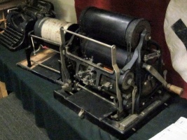 This machines was used by the Belgian resistance for producing underground newspapers and pamphlets. At the National Museum of the Resistance, Anderlecht.