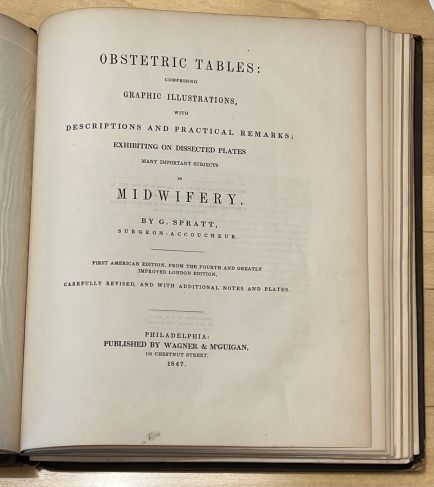 Spratt's Obstetric Tables - Title Page