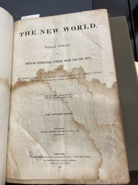 A photo of the Title Page of the book The New World
