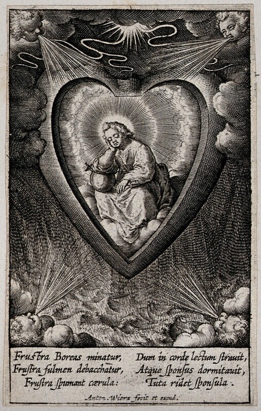 The Christ Child sleeps as a bridegroom in the believer&#039;s heart, making it safe as a bride from wind and storm raging outside.