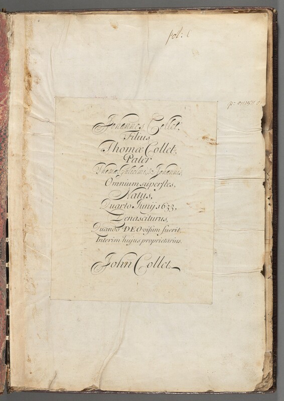 Flyleaf with engraved genealogical bookplate (seq. 3)