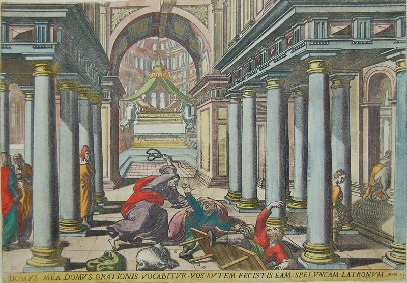 Christ driving the money changers from the temple